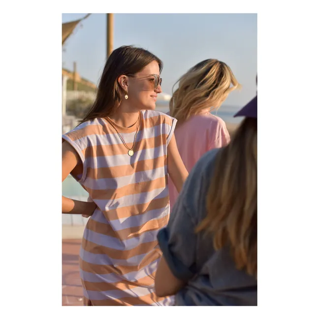 Constance Striped Organic Cotton Dress - Women's Collection | Lilac