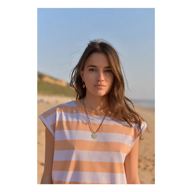 Constance Striped Organic Cotton Dress - Women's Collection | Lilac