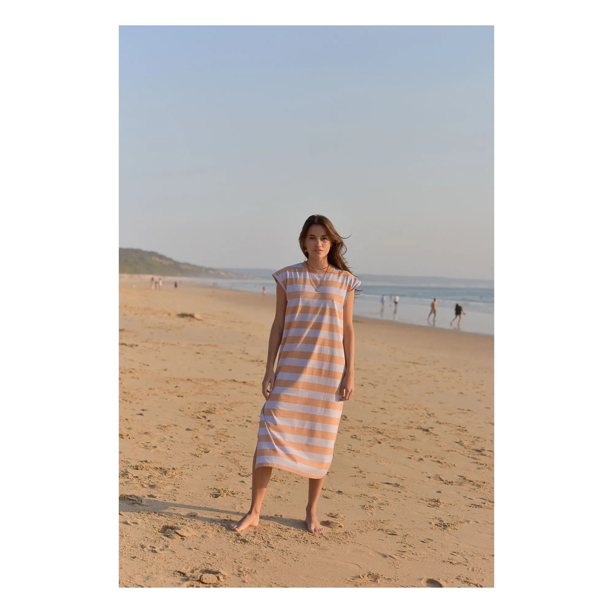 Marlot Paris Women's Lilac Constance Striped Organic Cotton Dress - Collection