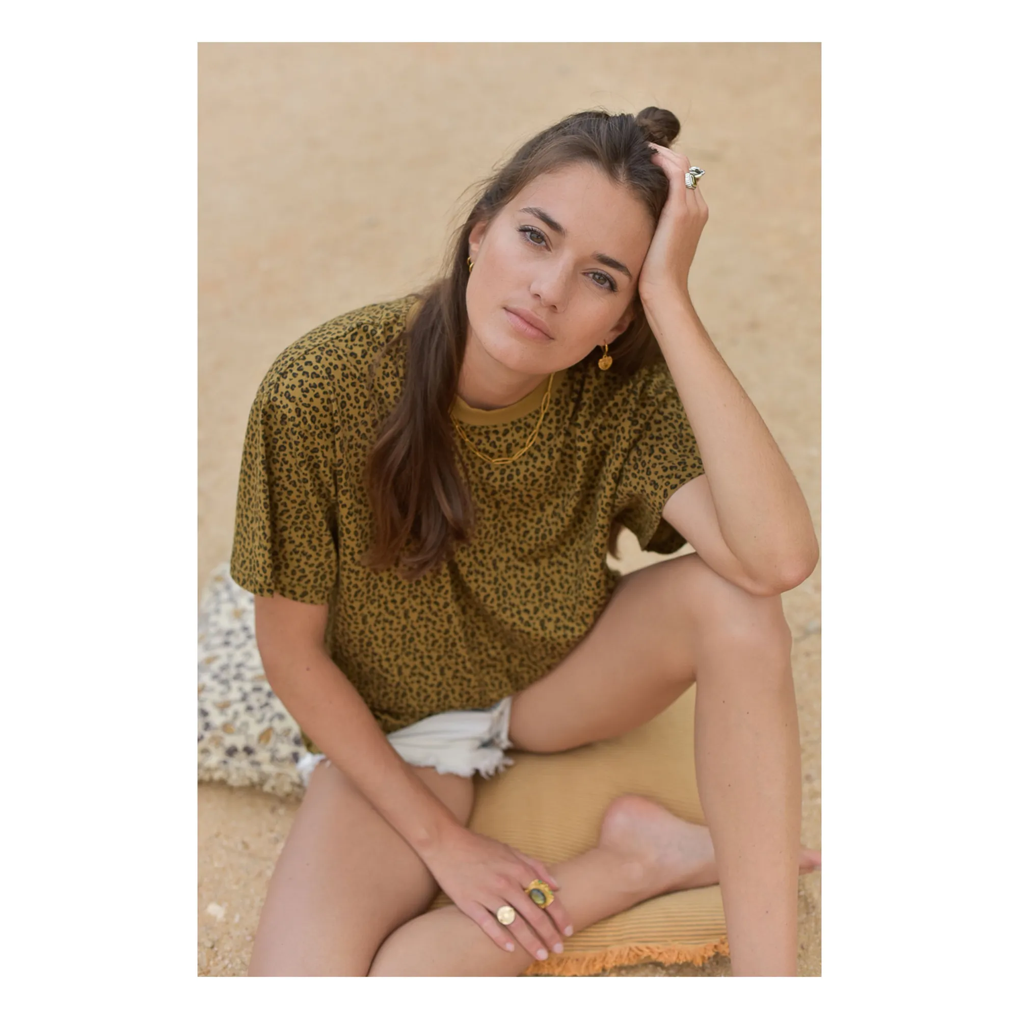 T-shirt Jil Mini Léopard Coton Bio - Collection Femme | Marron- Image produit n°0