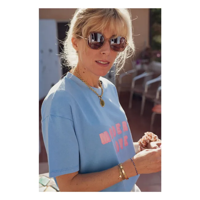 Camiseta de algodón orgánico Jil Modern Love - Colección Mujer | Azul