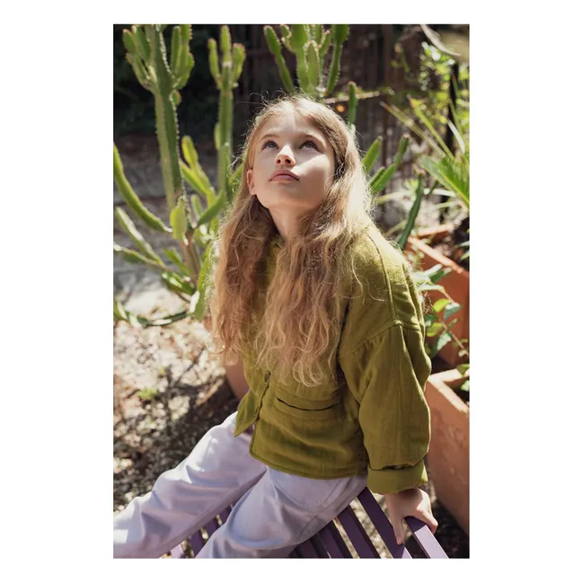 Emma Cotton Gauze Jacket | Khaki