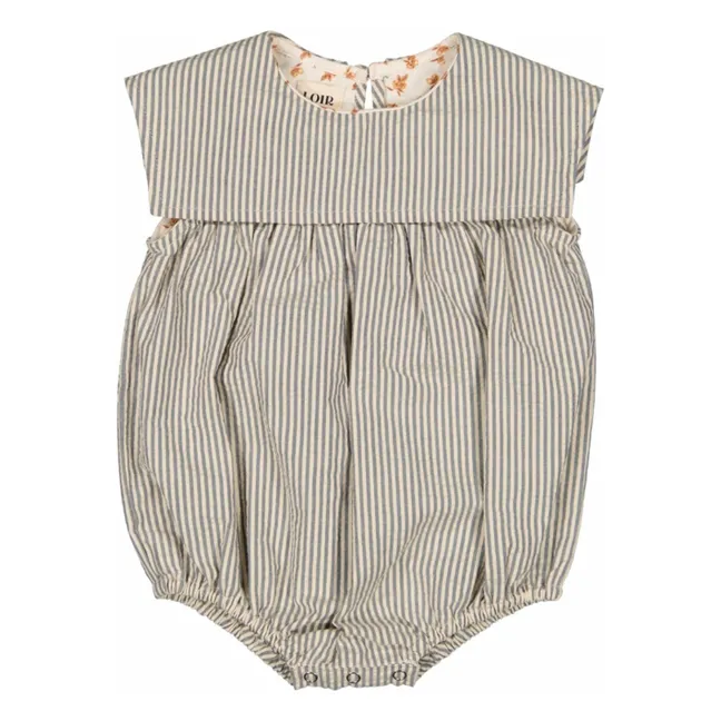 Melchior Striped romper | Grey blue