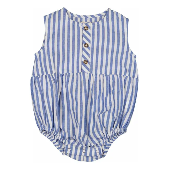 Pelele de rayas Pio Linen | Azul