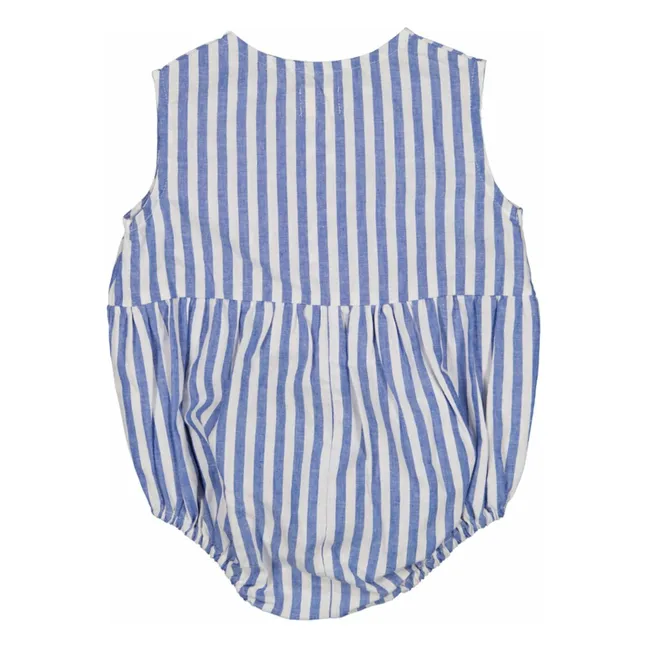 Pelele de rayas Pio Linen | Azul