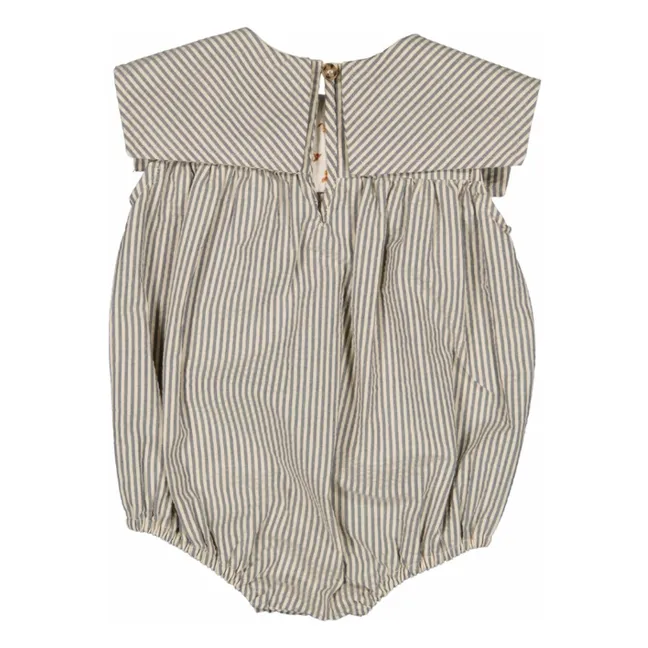 Melchior Striped romper | Grey blue