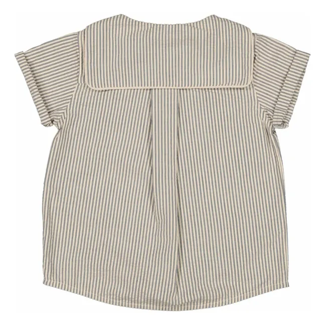 Bluse Milton Gestreift | Graublau