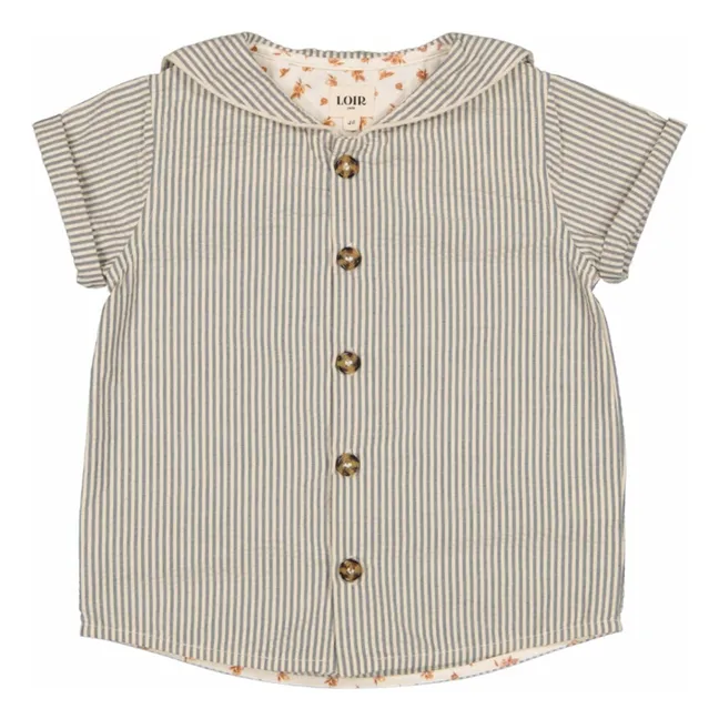 Bluse Milton Gestreift | Graublau