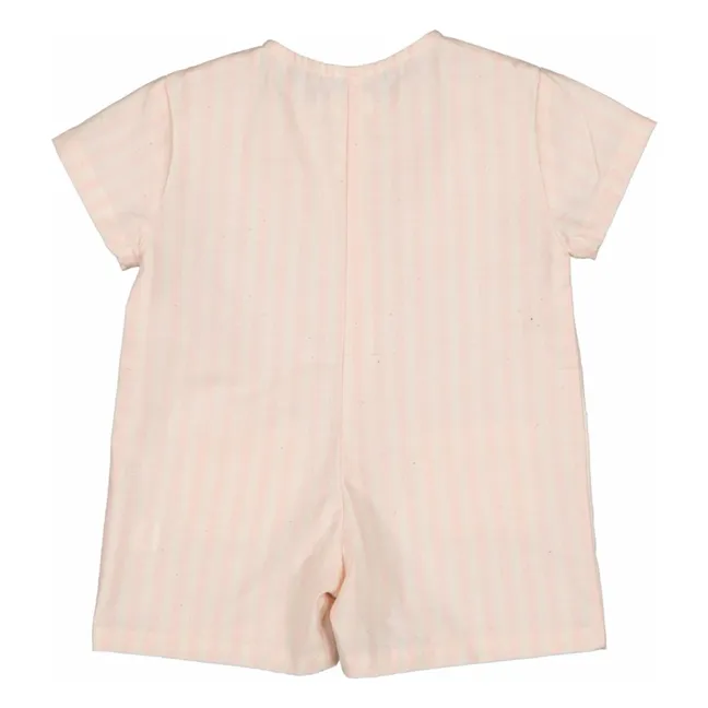 Gestreifte Arsene Combishorts | Blassrosa