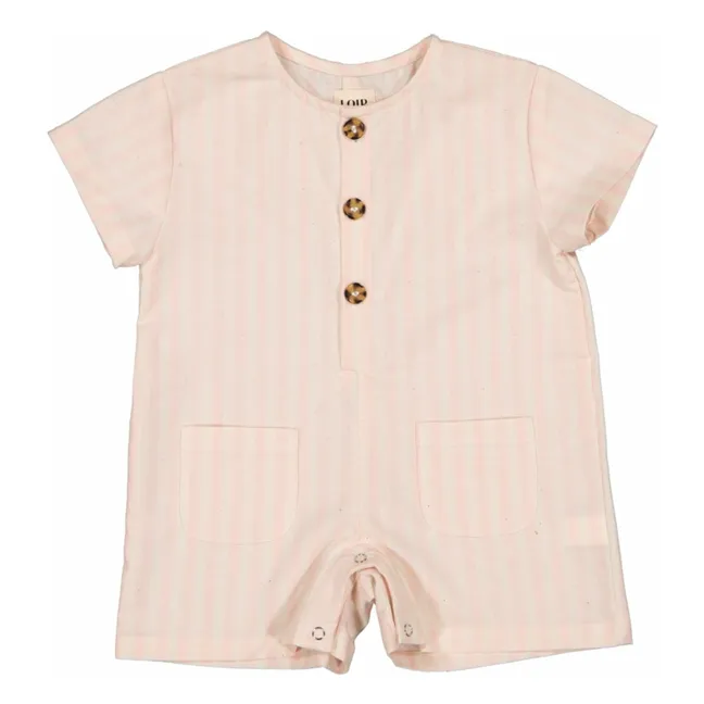 Gestreifte Arsene Combishorts | Blassrosa
