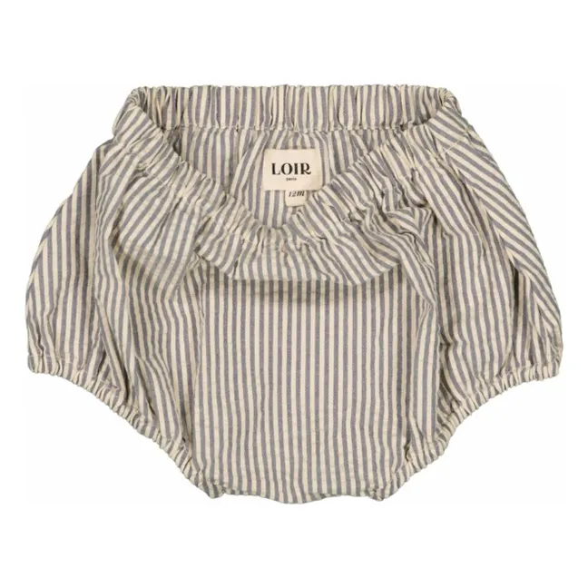 Bloomer in cotone biologico a righe Alice | Blu