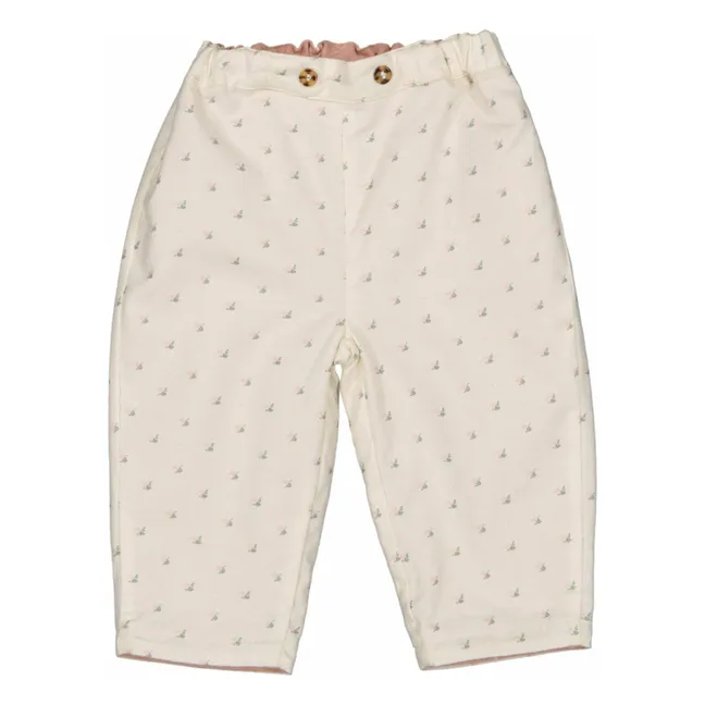 Pantalones Nini Flores | Beige