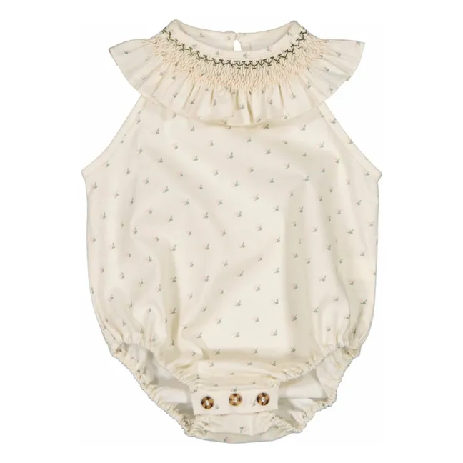 Marthe Fleurs romper | Beige
