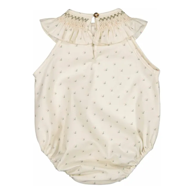 Marthe Fleurs romper | Beige