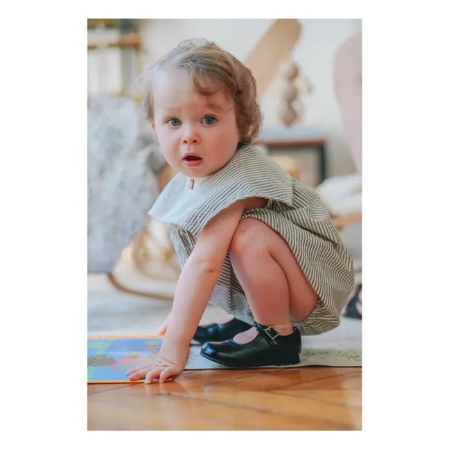 Melchior Striped romper | Grey blue