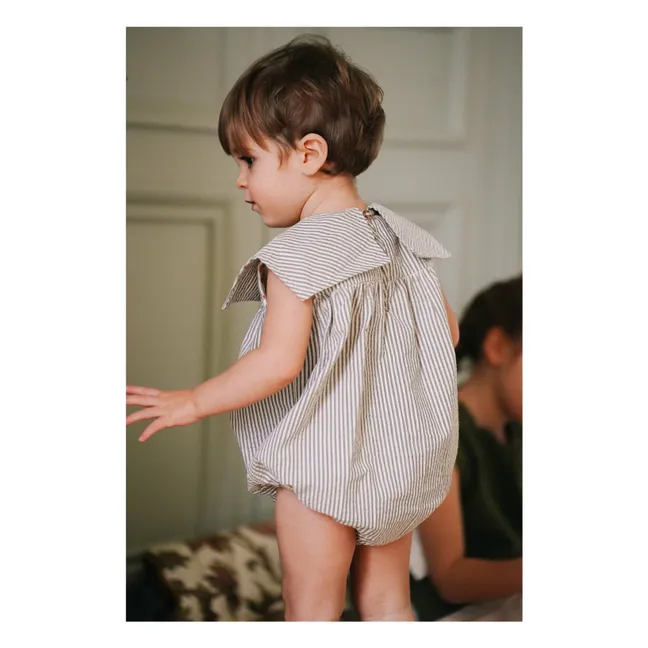 Pelele a rayas Melchior | Azul Gris