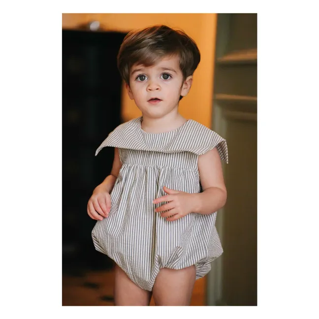 Pelele a rayas Melchior | Azul Gris