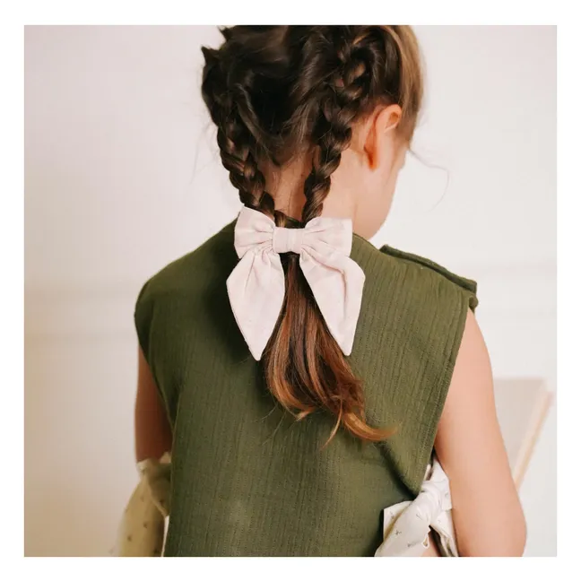 Barrette Carlotta Rayée | Rose pâle