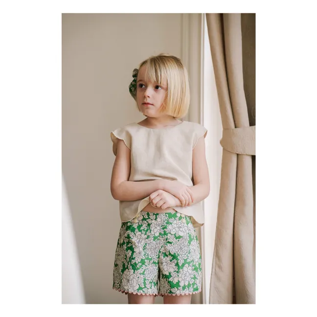 Short Camille Fleurs | Vert
