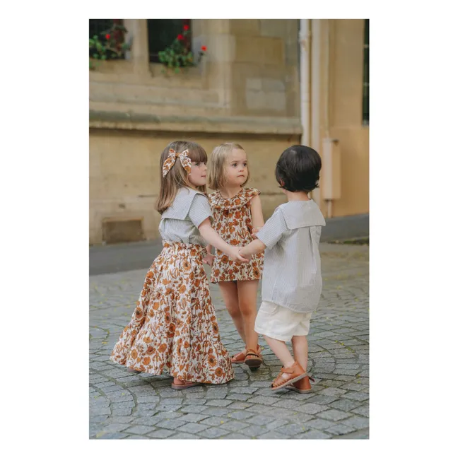 Bluse Milton Gestreift | Graublau