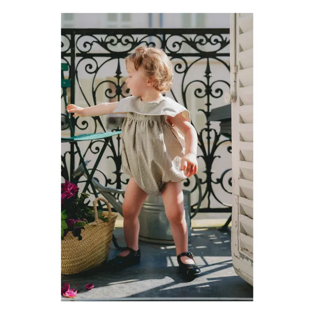 Melchior Striped romper | Grey blue