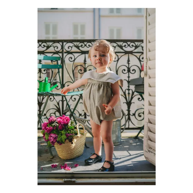 Pelele a rayas Melchior | Azul Gris