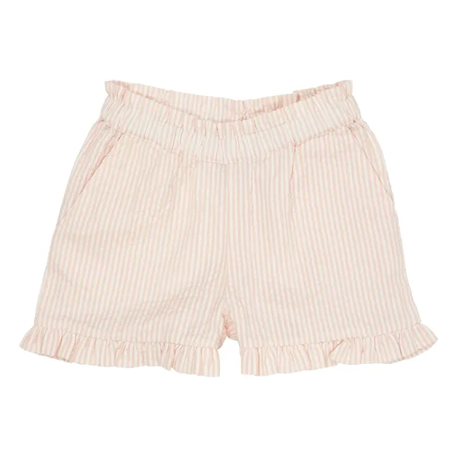 Pantaloncini Girly a righe in cotone biologico | Rosa Pallido