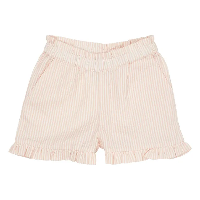 Short Girly Rayures Coton Bio | Rose Litchi