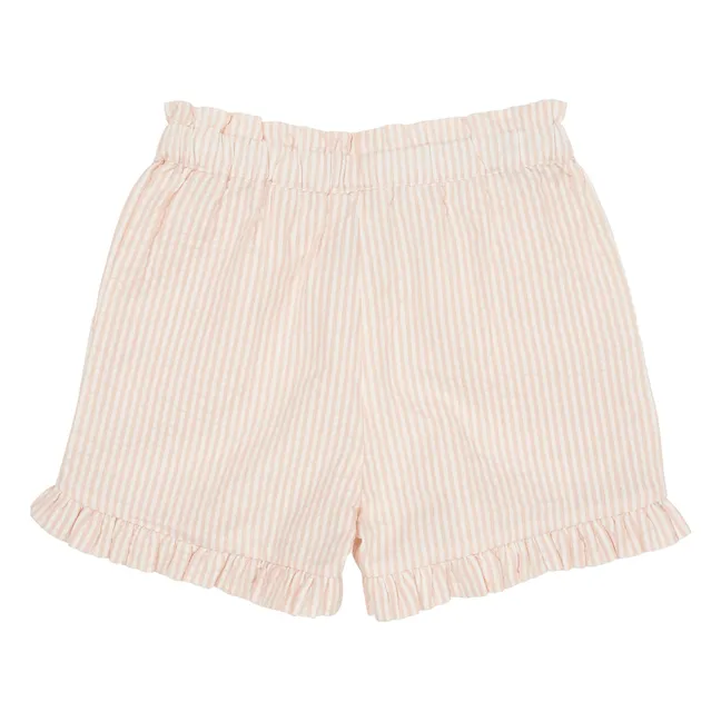 Pantaloncini Girly a righe in cotone biologico | Rosa Pallido