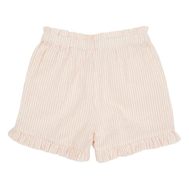 Short Girly Rayures Coton Bio | Rose Litchi