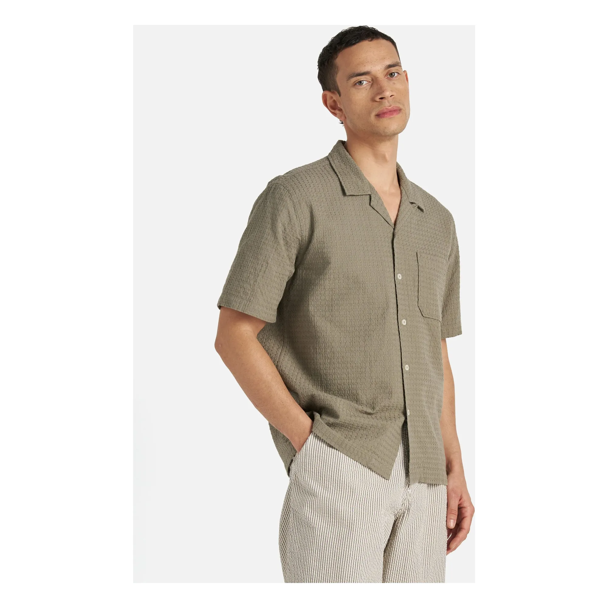Universal Works Olive Green Road Delos Shirt