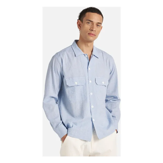 Camicia Utility Seersucker | Azzurro