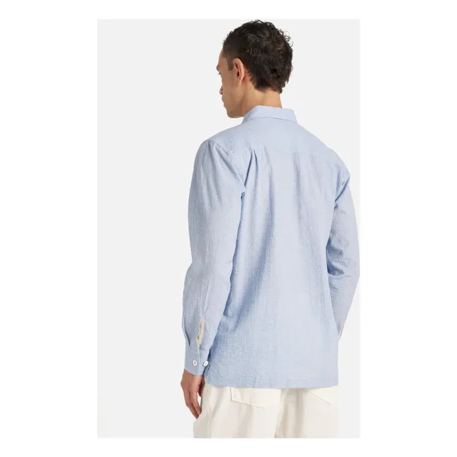 Camicia Utility Seersucker | Azzurro