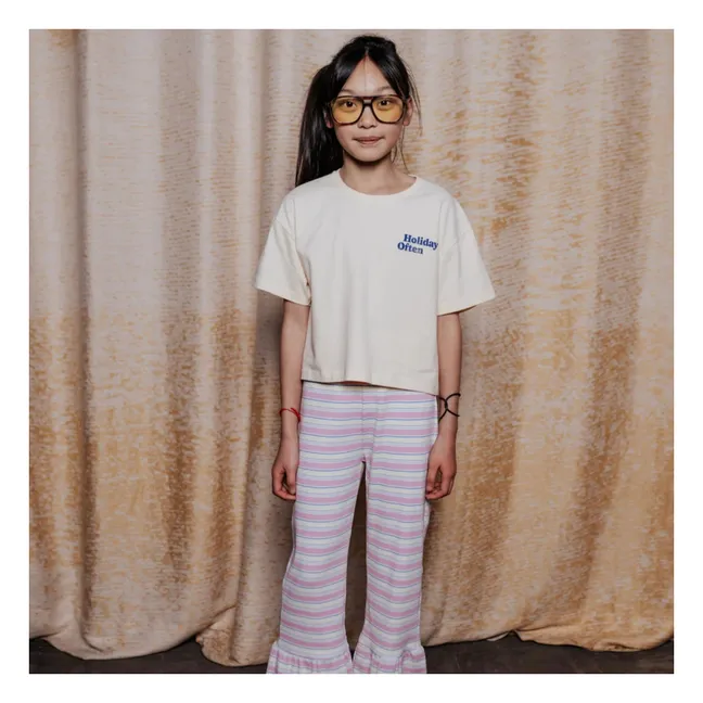 T-shirt Crop Top Holiday Coton Bio | Jaune