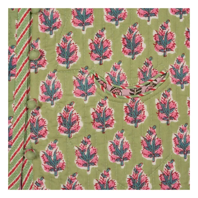 Ärmellose Jacke Giverni Blumen | Grün