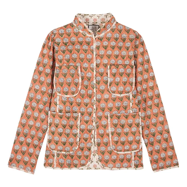 Veste Matelassée Matilda Fleurs | Orange