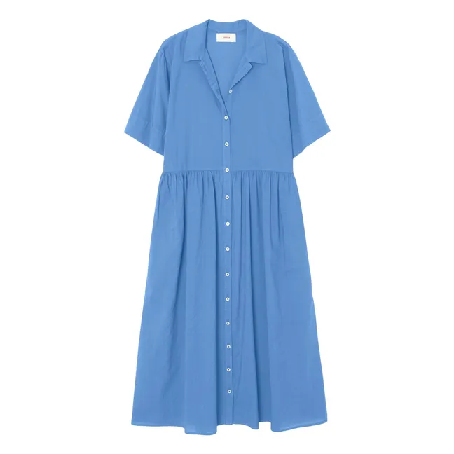 Vestido de popelina de algodón Dayton | Azul