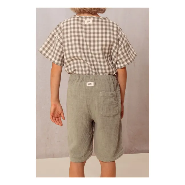 Bermuda Gaze de Coton | Vert de gris