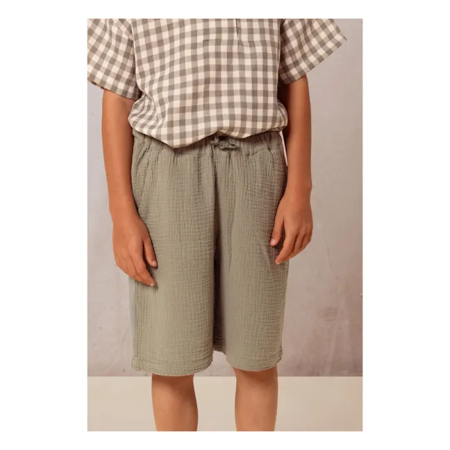 Bermuda Gaze de Coton | Vert de gris