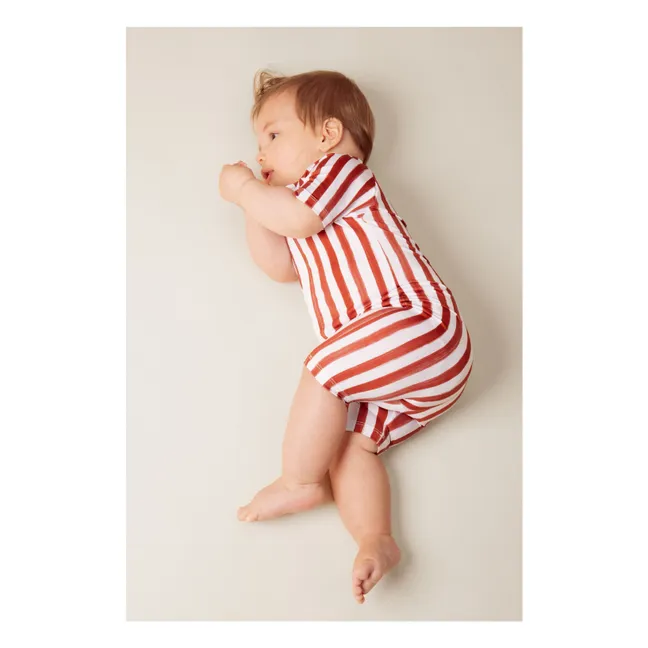 UV-Striped Bathing Suit | Red