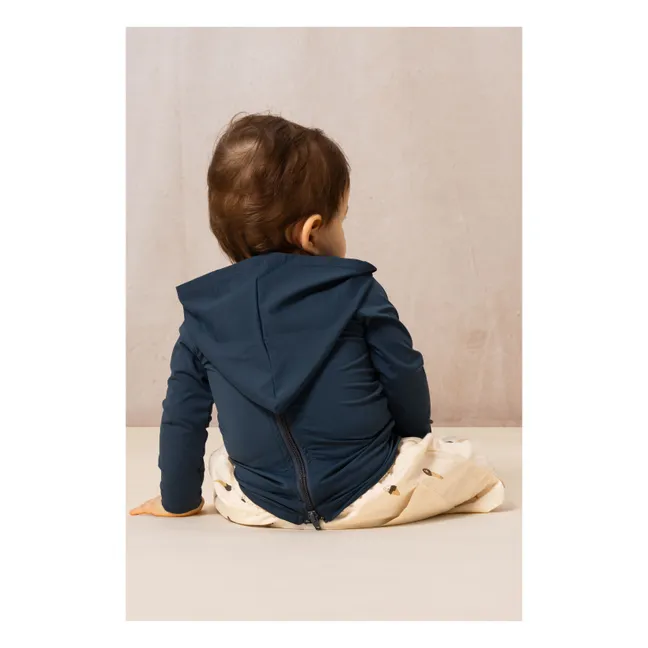 Anti-UV hooded T-shirt  | Navy blue