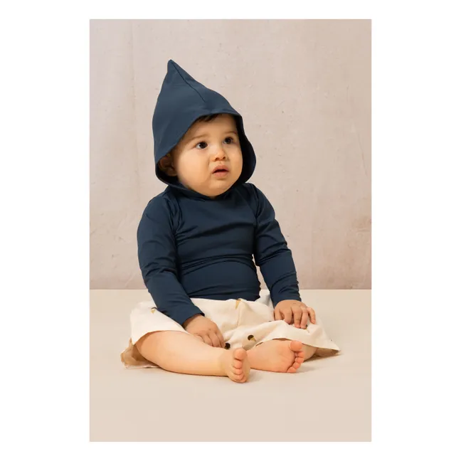 Anti-UV hooded T-shirt  | Navy blue