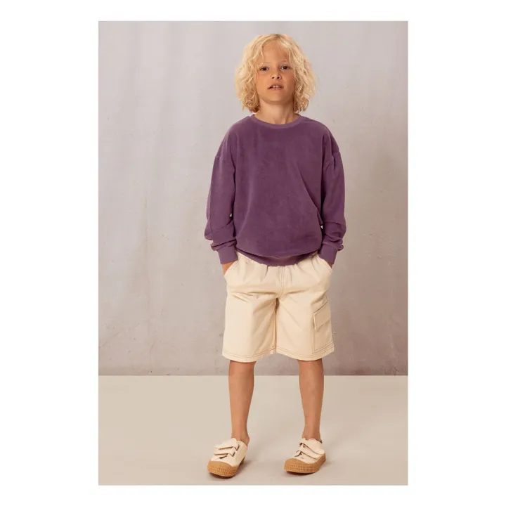 Bermuda Cargo Coton Bio | Ecru- Image produit n°3