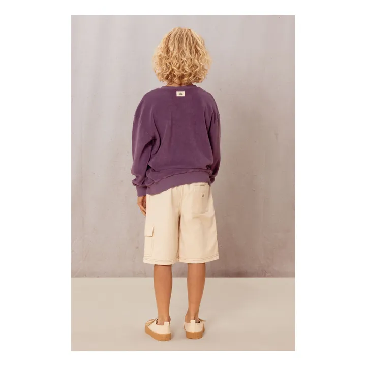 Bermuda Cargo Coton Bio | Ecru- Image produit n°4