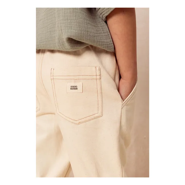 Pantaloni in cotone biologico | Ecru