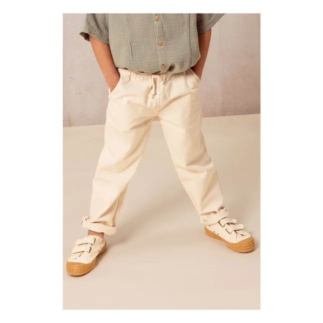 Pantaloni in cotone biologico | Ecru