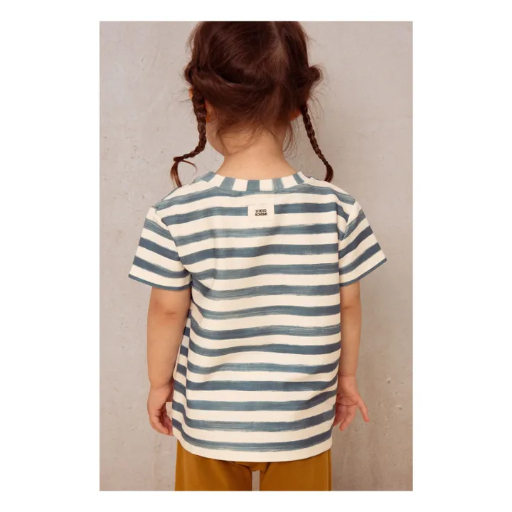 Gestreiftes T-Shirt aus Bio-Baumwolle | Blau- Produktbild Nr. 7