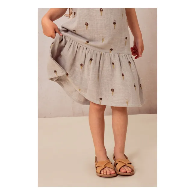 Vestido Ice de gasa de algodón | Gris