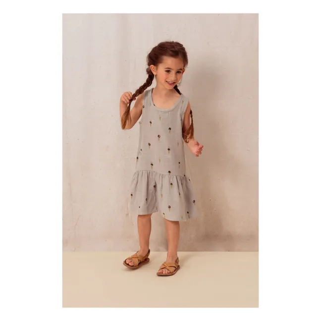 Kleid Glaces Gaze aus Baumwolle | Grau