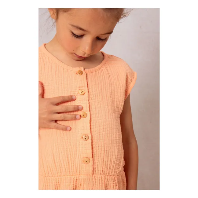 Gaze-Baumwoll-Combishort | Rosa